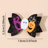 2Pcs Halloween Glitter Bow Hair Clips Glittering Ghost Pumpkin Bownot Hairpins Girls Kids Party Headwear Hair Accessories Gift