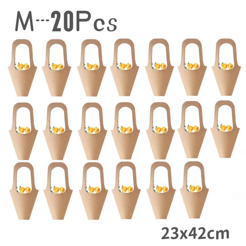 20 шт. крафт-бумага портативный букет сумка цветочный букет подарочный пакет ко Дню святого Валентина 520 простой букет портативный крафт-бумага сумка