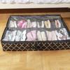 1pc- Non-woven Bed Bottom Storage Box Foldable Shoes Dust Storage Box with Cover Visual Finishing Storage Box