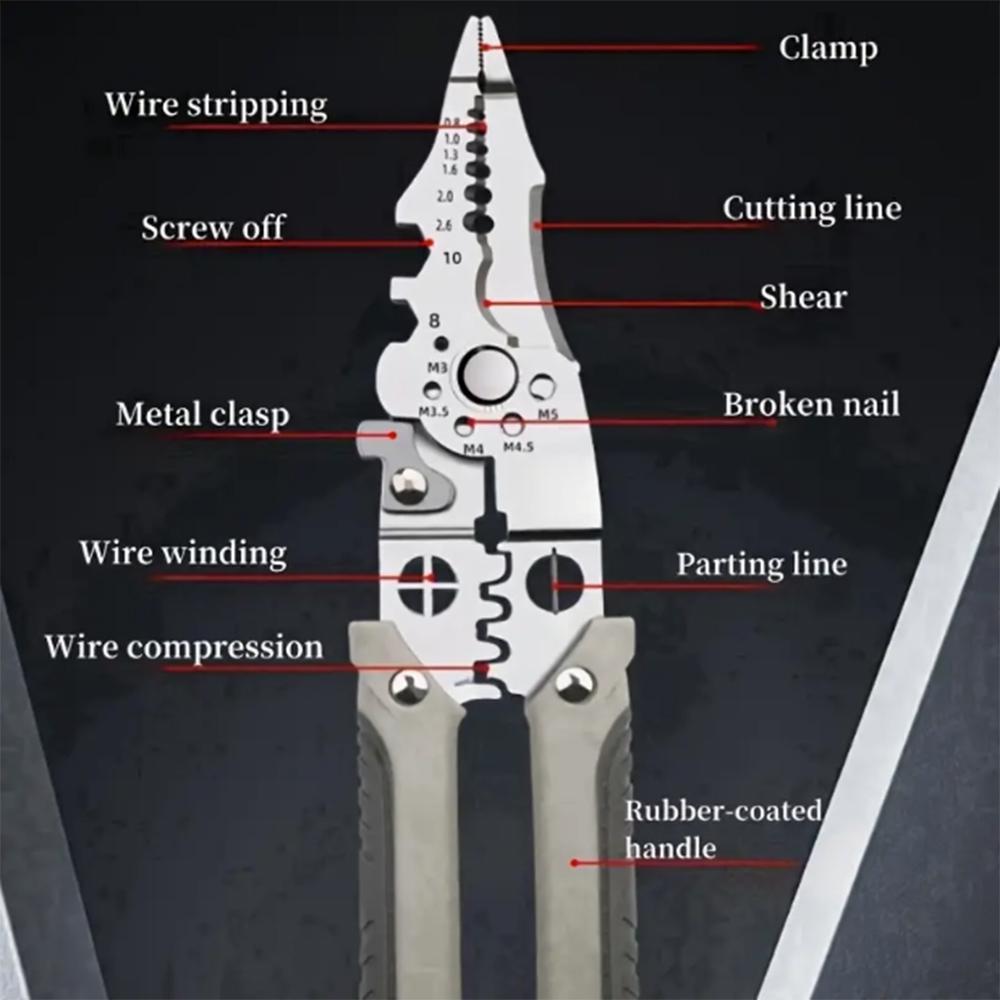 Многофункциональные плоскогубцы для зачистки проводов Tuosen — промышленный инструмент электрика