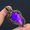 Фиолетовый дендритный опал, драгоценный камень, медная проволока, красивый ювелирный кулон ручной работы