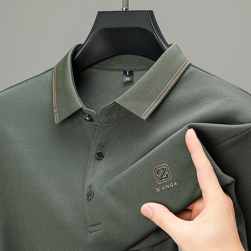 Мужская рубашка поло, высококачественная футболка с длинными рукавами, деловая повседневная рубашка поло с лацканами в виде буквы Z