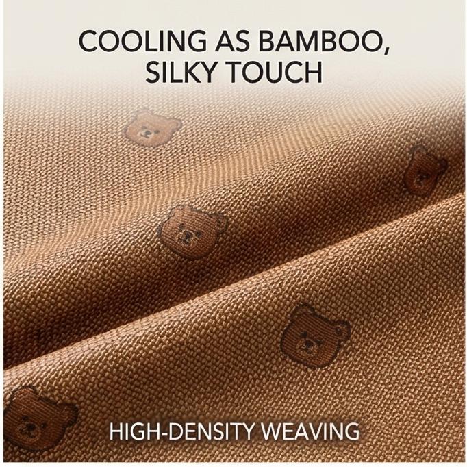 Machine Washable Ice Silk Cooling Mat 150x200/180x200cm, Soft Fitted Sheet 3-Piece Set, Gentle for Sensitive Skin