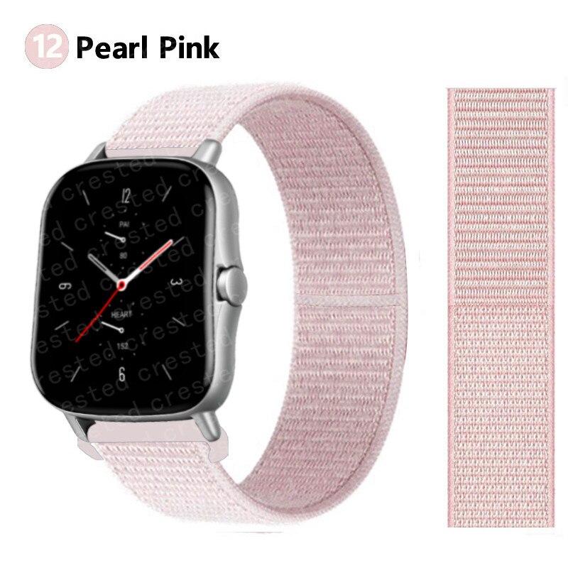 Нейлоновый ремешок 20 мм/22 мм для Amazfit GTS/2/2e/GTS2 Mini/GTR 42 мм/47 мм/GTR2/2e/stratos 2/3, спортивный ремень с петлей, браслет, ремешок Amazfit bip