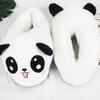 White Cartoon Panda Slippers Novelty Slippers Nonslip Funny One Size Plush Winter Indoor Warm for Bedroom Shoes Home Slippers