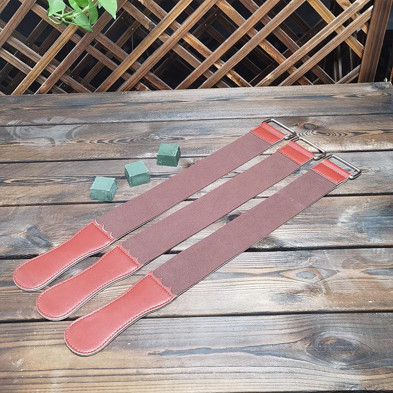 Double-Sided Genuine Cowhide Razor Sharpening Cloth with Metal Ring