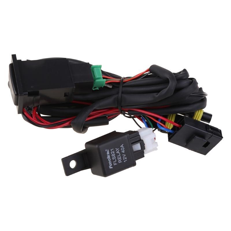 Auto Lighting Assembly Universal DC12V 40A Fog Light Wiring Harness With Switch Automotive Body Parts