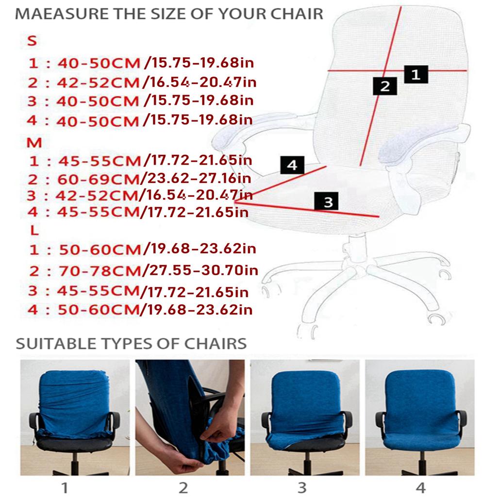 Чехол на офисное кресло, эластичный чехол на стул, жаккардовый чехол на кресло руководителя, нескользящий чехол на сиденье офисного кресла, протектор, чехлы
