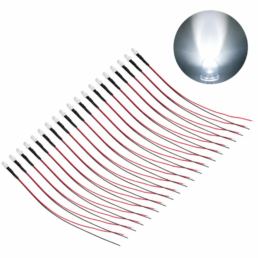 20PCS 5‑12V Light Emitting Diodes 5mm LED Light Diodes Mini LED Diodes Circuit Science Experiment
