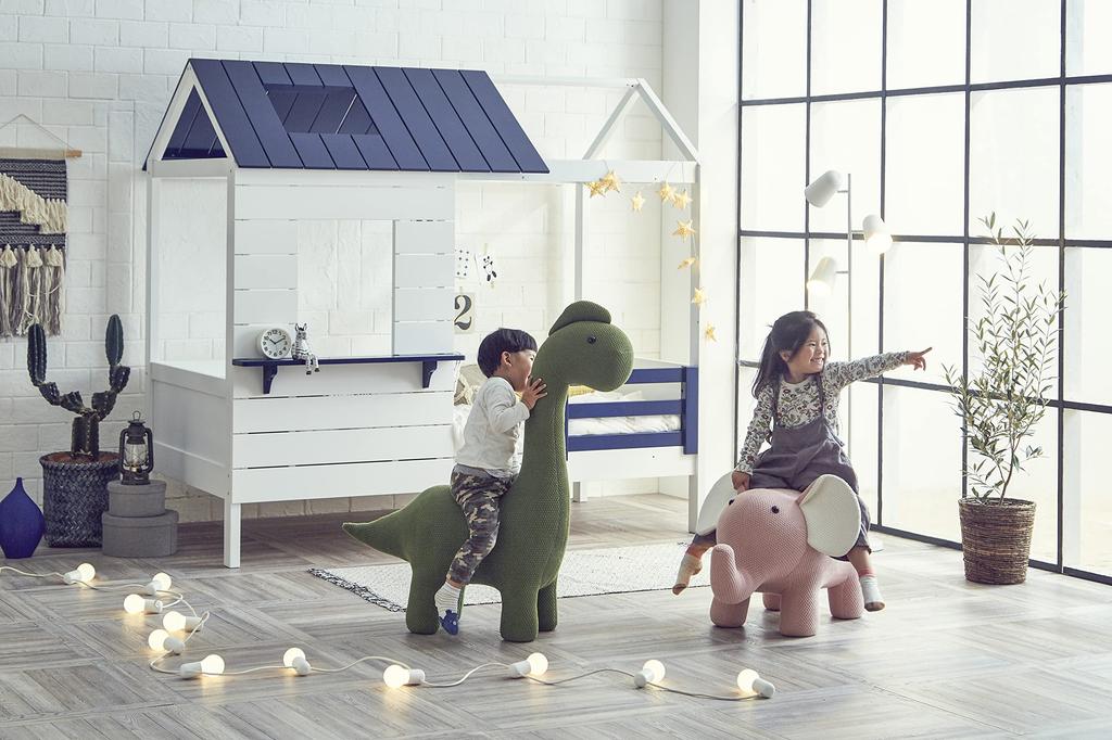 Sekikagu Plush Animal Stool, Animal Deer, 80kg Weight Capacity, Cotton Woven, Brown, Spoon Me, 332582