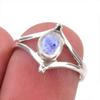 Natural Rainbow Moonstone Gemstone Handmade 925 Sterling Silver Ring Size 6 H4q12