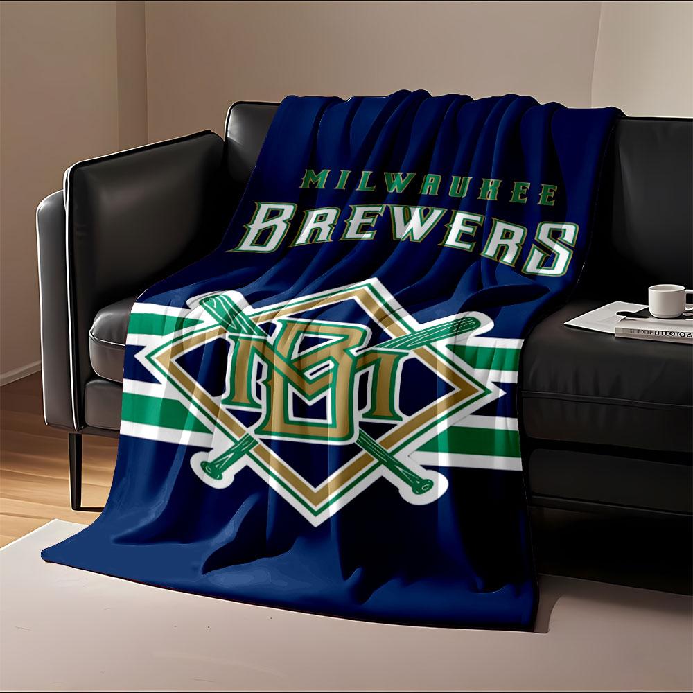 Milwaukee Brewers Logo Blanket print blanket soft and cozy perfect for the living room bed sofa or a nap,gift