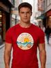 Unisex Crew Neck Cotton T Shirt Beach Vibes Only Sun Wave Graphic Print Short Sleeve Tops Loose Holiday Summer Tees For Young Male