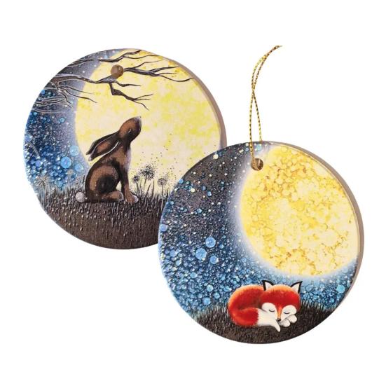 1/2 шт. Рождественские украшения в виде животных, расписанные вручную рождественские украшения в виде животных, акриловые украшения в виде животных для рождественской елки, праздничные украшения