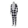 Freddie Mercury Cosplay Singer Jumpsuit For Men Black White Plaid Deep V Bodysuit Halloween Party Lead Vocals Stage Show Outfits