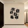 Черно-белое абстрактное геометрическое металлическое настенное искусство Минималистичный декор для гостиной спальни