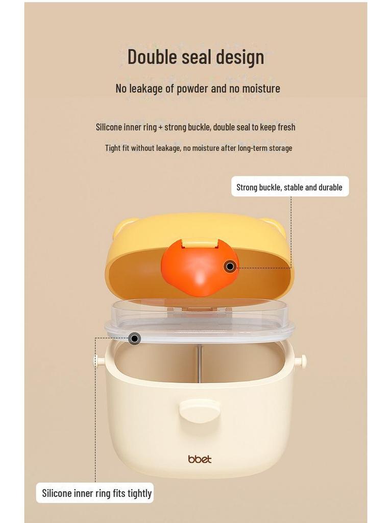 Портативная коробка для детского питания и сухого молока с отдельными слоями для использования на открытом воздухе