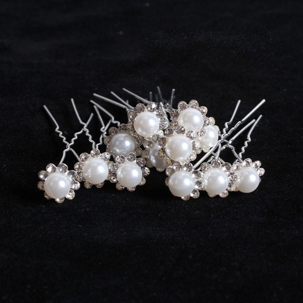 Accessories Bridal Tiara Flower Hairpin Stick U Shaped Hair Clip Bride Headpiece Bridal Hairpin
