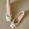 2025 Новая обувь для женского лета Квадратный носок Расшитые бисером Толстые туфли-лодочки Женские Универсальные Туфли на высоком каблуке с мелким вырезом Женские