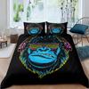 3D Gorilla Duvet Cover Headphone Gorilla Bedding Set Wild Animal Pattern Comforter Cover Watercolor Blue Polyester Quilt Cover