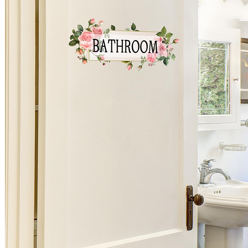 Creative Flower Rattan Bathroom Wall Sticker Bath Room Door Glass Decor Decals Home Decoration Self Adhesive Beautify Mural