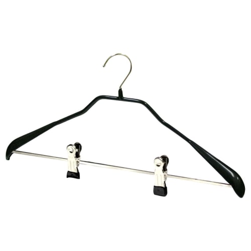 MAWA German-made Non-Slip MAWA Body Form Hangers for Suits and Coats with Clips, 42LK, Set of 10, Black, 10-Year Warranty