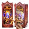 FUNPOLA 3D Puzzle Book Nook Wooden DIY Magical Miniature Dollhouse Bookshelf Display Craft 221 for and Middle Schoolers Kit, Puzzle, Organizer,