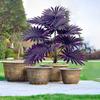 Purple Artificial Palm Tree Realistic Faux Palm Tropical Leaves Fake Palm Branches for Halloween Christmas Indoor Outdoor Decor