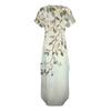 Women's Summer Floral Print Casual Loose Short Sleeve Beach Maxi Split Dress