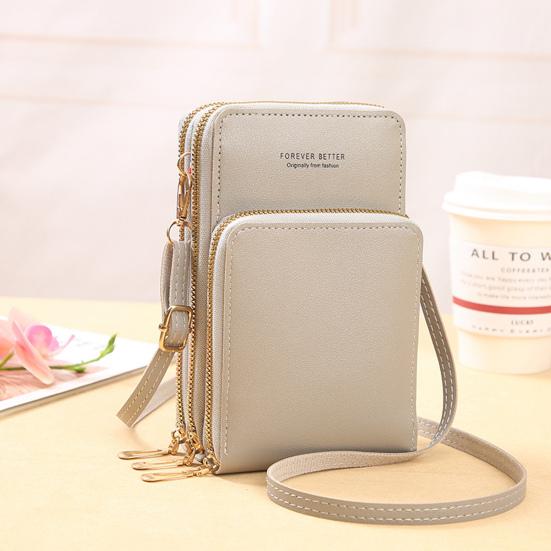 Mobile Phone Bag with Transparent Screen-touching Window Sling Bag Multi Compartments Faux