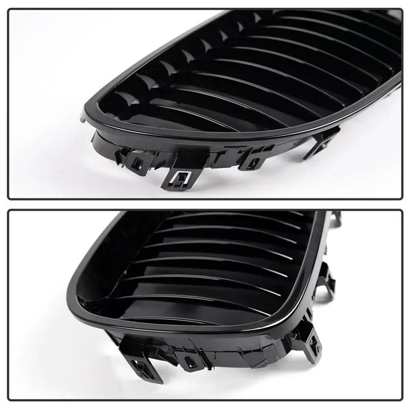 MAGICKIT One Pair Front Grilles for BMW E60 E61 5 Series M5 525I 525Xi 528I 528Xi 530I 530Xi 2004-2009 Gloss Black Accessories QCYZR1