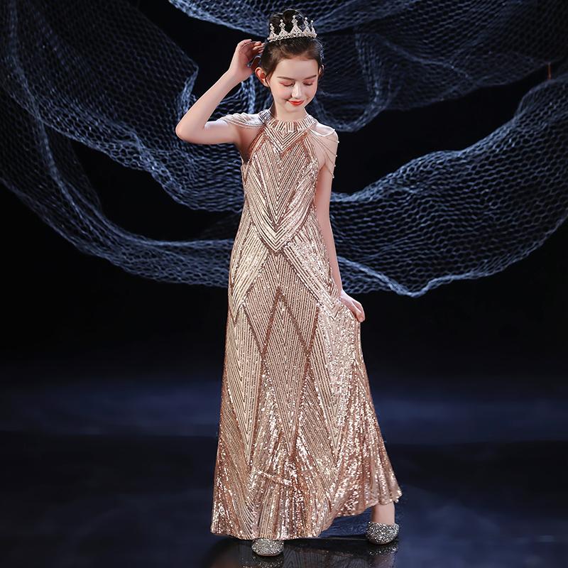 Роскошное блестящее детское платье принцессы с русалкой, блестящее платье с блестками для девочек 2 лет, 10, 12 лет, 14 лет, элегантное вечернее платье русалки для подростков