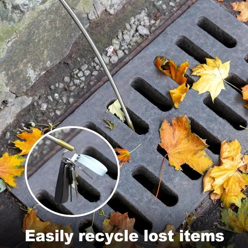 Flexible Magnetic Pickup Tool Bendable Snake Pickup Bendable Suction Bar for Locate Falling Objects Reach Sink Drains Pick Up
