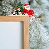 Christmas Door Topper Decoration Wood Santa Claus Reindeer Door Frame Corner Sign for Front Door Window Mantel Shelf Cabinet Home Indoor Decor