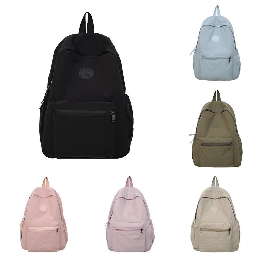Backpack Simple Foldable With Solid Color And Letter Decoration Design Daily For