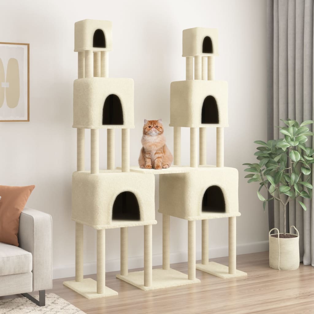Scratching Post with Sisal Scratching Posts Cream 199 cm