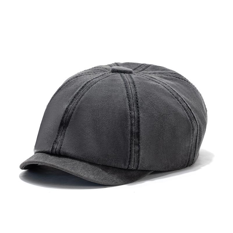 Восьмиугольная кепка из хлопчатобумажной выстиранной джинсовой ткани, женская британская берет, литературная кепка художника с утиным языком, ретро-кепка для газетчика, мужская