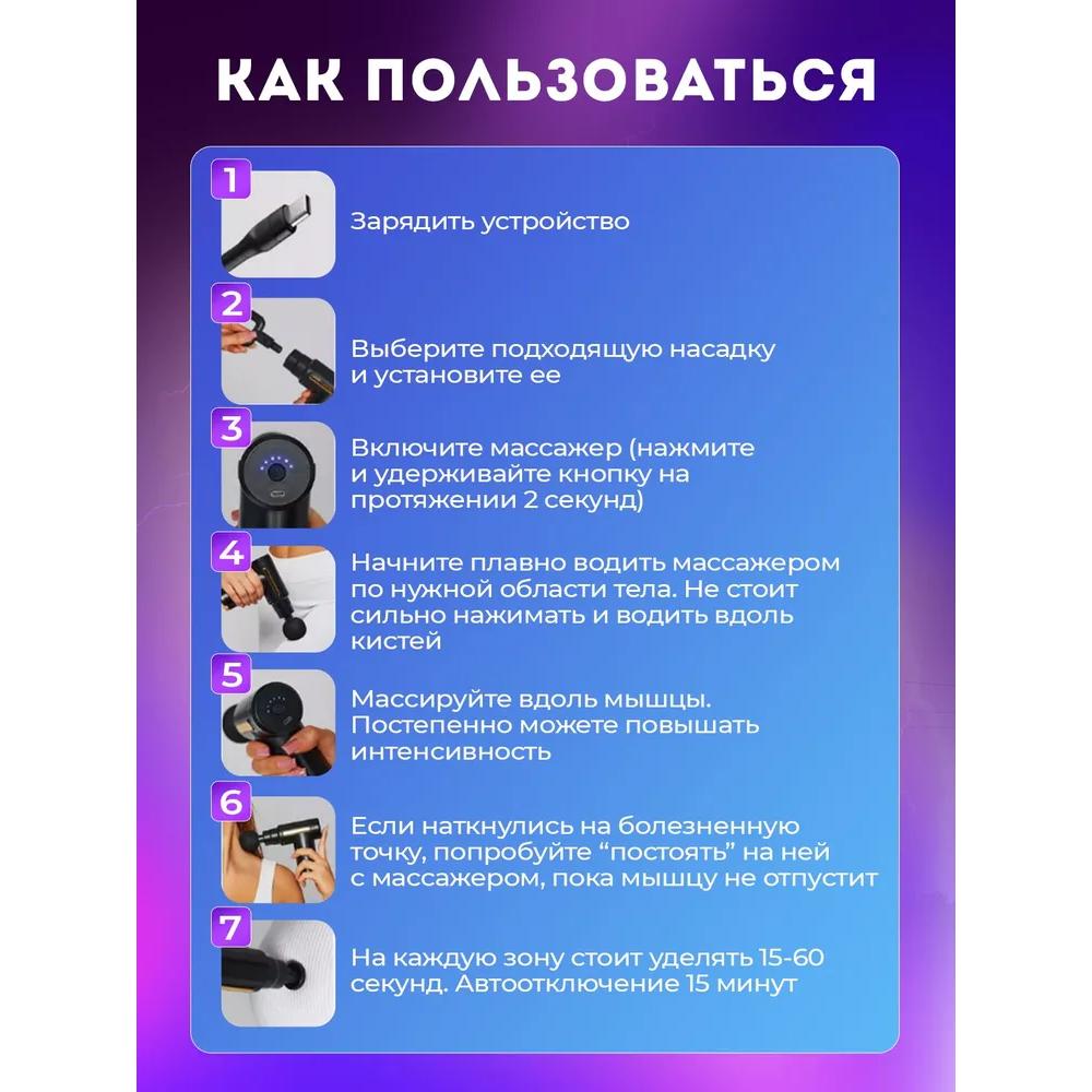 Перкуссионный массажер для тела, массажный пистолет