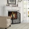Fireplace Cover, Spark Guard, Vintage Design, 66 cm x 31 cm x 81 cm, Black