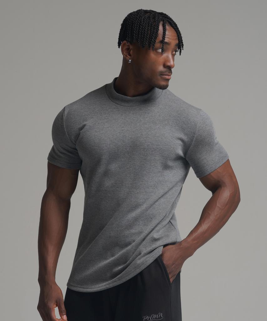 PHERMENON [2Pack] Muscle Fit Mock Neck Short Sleeve T-Shirt (3 Colors)