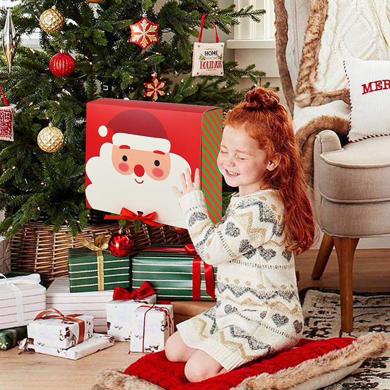 2pcs Christmas Gift Packaging Box Santa Claus Candy Cookie Box 2025 Christmas Decoration for Home Xmas Noel New Year Party 2025