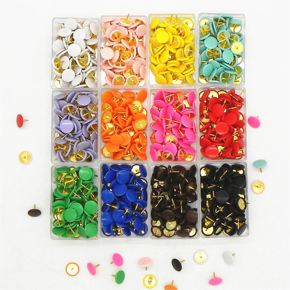 100Pcs Tacks Point Round Push Pins Notice Board Cork Board Tacks Decorative Thumb Tacks