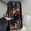 Эстетичный защитный чехол для телефона с изображением заката и кокосовой пальмы для моделей iPhone Pro