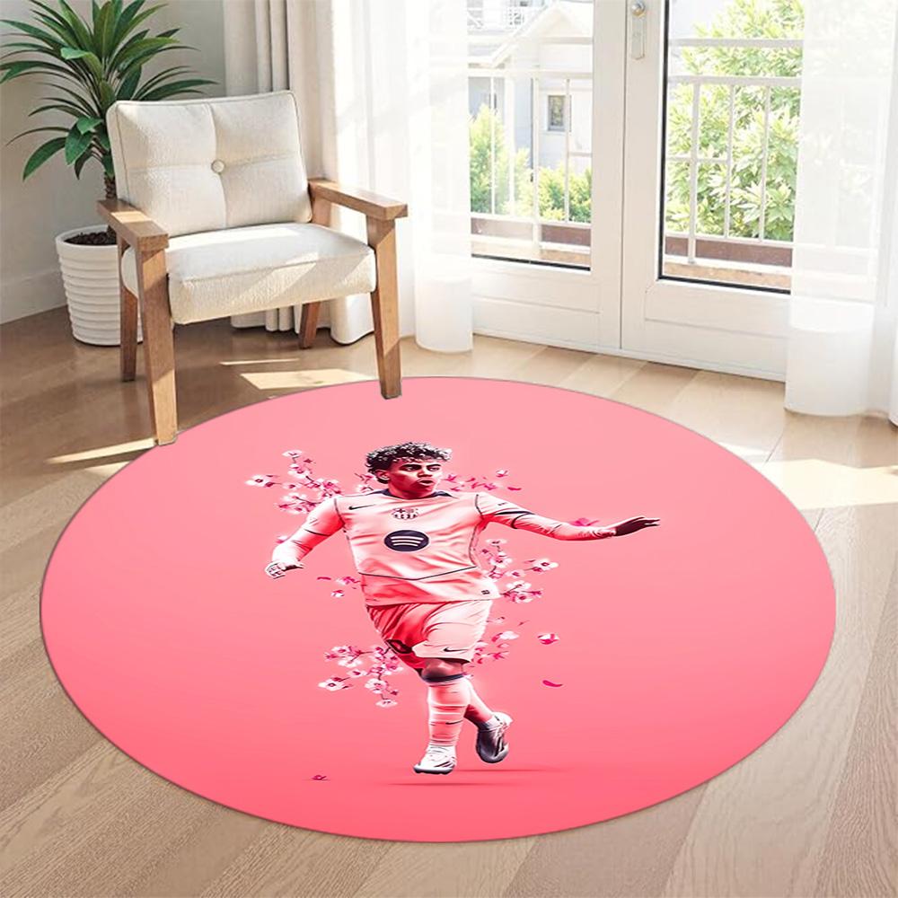Yamal Round Area Rug Design for Study room Balcony Foyer Game Room Antislip Round Carpet Anime Office Decor Perfect Gift for Women Men