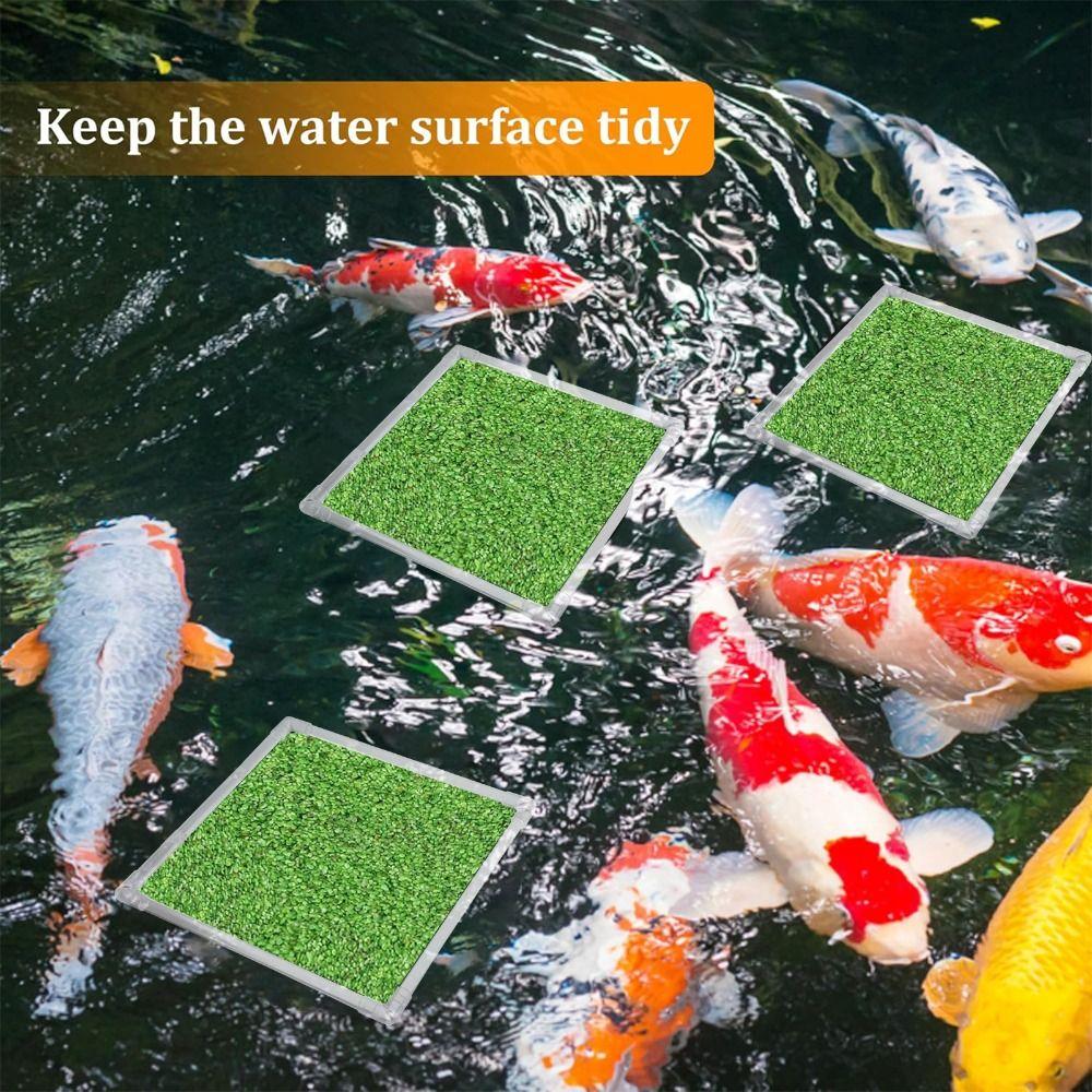 Creative Acrylic Aquarium Floating Plant Corral Clear Square Aquarium Food Ring Reusable Fish Feeding Ring Garden Lawn Yard