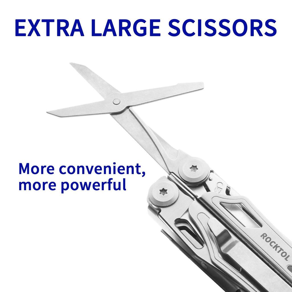 ROCKTOL Многофункциональные плоскогубцы из нержавеющей стали, инструмент 16 в 1 с прочным формованным нейлоновым чехлом, набор инструментов с безопасной блокировкой