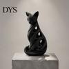 Декоративные фигурки для гостиной 3D-печатная фигурка кота-спирали, полая современная абстрактная скульптура, маленький настольный декор, полка для журнального столика, минималистичный