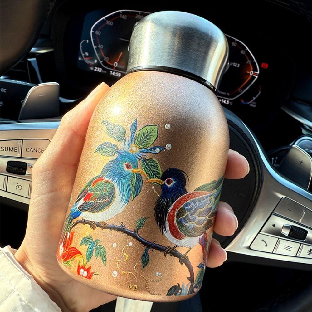 Double Wall Insulated Cup 304 Stainless Steel Pocket Cup Cute Water Bottle Outdoor Travel Office