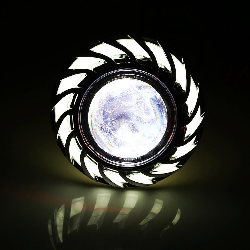Motorcycle Headlight LED Projector Lens Single Halo Angel Devil Eye Spot Light White