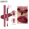 2-in-1 Lip Gloss Lip Liner Waterproof Matte Velvet Non-Halogenating Double-Ended Lip Glaze